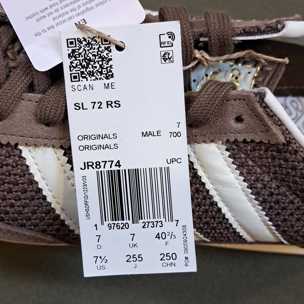 Adidas SL 72 RS Sneakers - Color: Brown / White - Unisex - Men 7.5, Women 8.5 - Picture 10 of 10